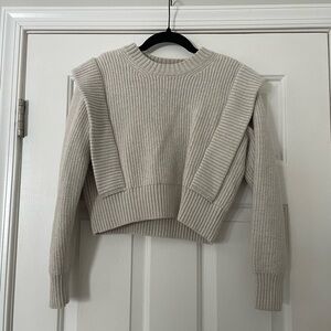 Cozy Cream Ribbed Marino Wool Sweater